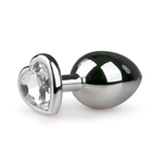 Metalen buttplug met hartje - zilverkleurig